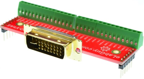 DVI-I Dual Link Male connector Breakout Board